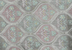Embroidered Dupion Silk Pastel Pink Floral