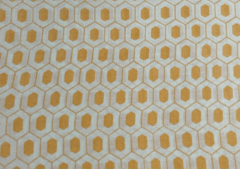 Printed Cotton Voil Yellow White Geometric