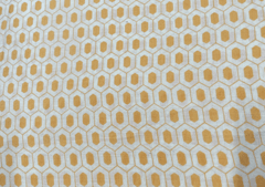 Printed Cotton Voil Yellow White Geometric