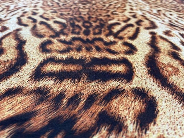 Printed Imported Satin Brown Tiger Print