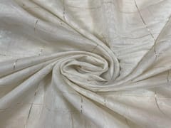Dyeable Pure Chanderi Zari White Big Checks