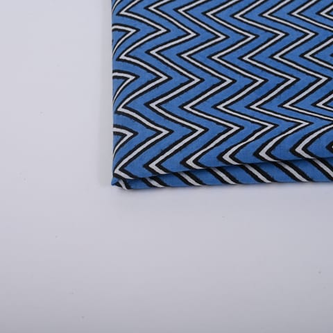 Blue Color Cotton Printed Fabric