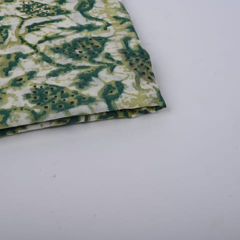 Green Color Cotton Printed Fabric