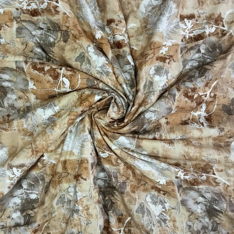 Yellow Shades Abstract Printed Rayon Fabric