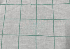 Printed Cotton Voil Sea Green Big Check