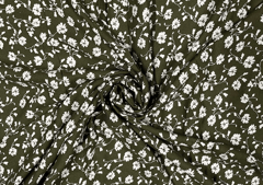 Cotton Olive Green Floral Print