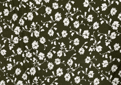 Cotton Olive Green Floral Print