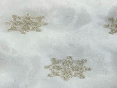 Dyeable Embroidered Chiffon White Golden Geometric Motifs