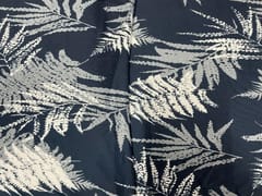 Printed Crepe Space Blue White Abstract