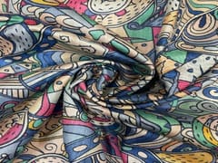 Pure Tussar Silk Multicolor Abstract