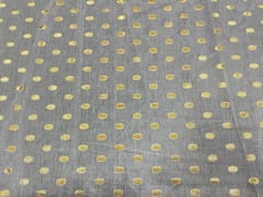 Dyeable Pure Chanderi Zari White Golden Dots