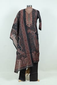 Black Color Print with Embroidered Shirt with Pant