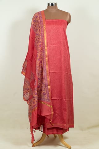 Gajree Color Dola Self Shirt with Bottom and Chanderi Print Dupatta