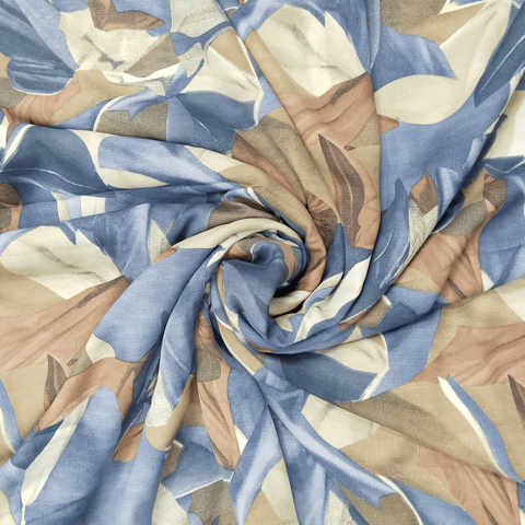 Blue Abstract Printed Georgette Fabric