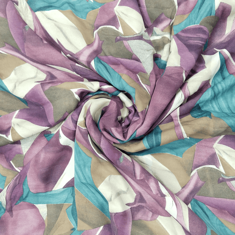 Dusty Pink Abstract Printed Georgette Fabric