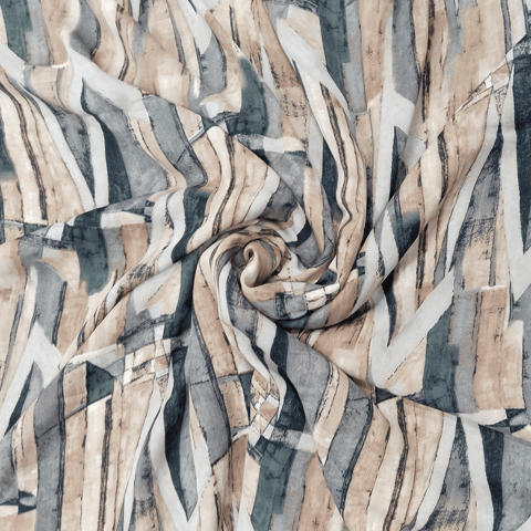 Multi Shades Abstract Printed Georgette Fabric