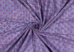 Light Purple Pink Floral Printed Cotton Voil Fabric