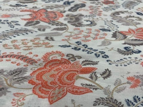 Printed Corduroy White Multicolor Floral