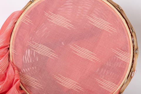 Pink lining chanderi rubber Printed Fabric