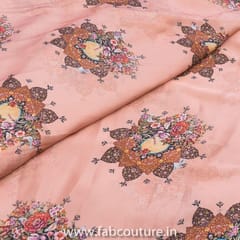 Pastel Pink Heavy Satin Digital Printed Fabric