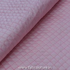 Pink Color Quilted Tafta fabric