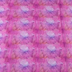 Pink Color Organza Digital Printed Fabric