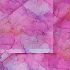 Pink Color Organza Digital Printed Fabric