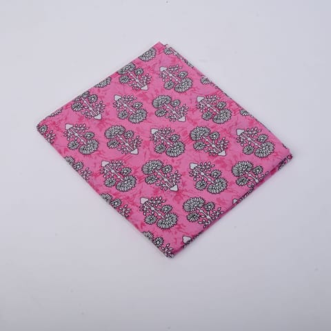 Pink Color Cotton Printed Fabric