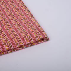 Pink Color Cotton Printed Fabric