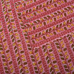 Pink Color Cotton Printed Fabric