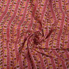 Pink Color Cotton Printed Fabric