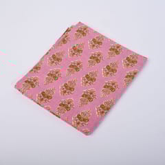 Pink Color Cotton Printed Fabric