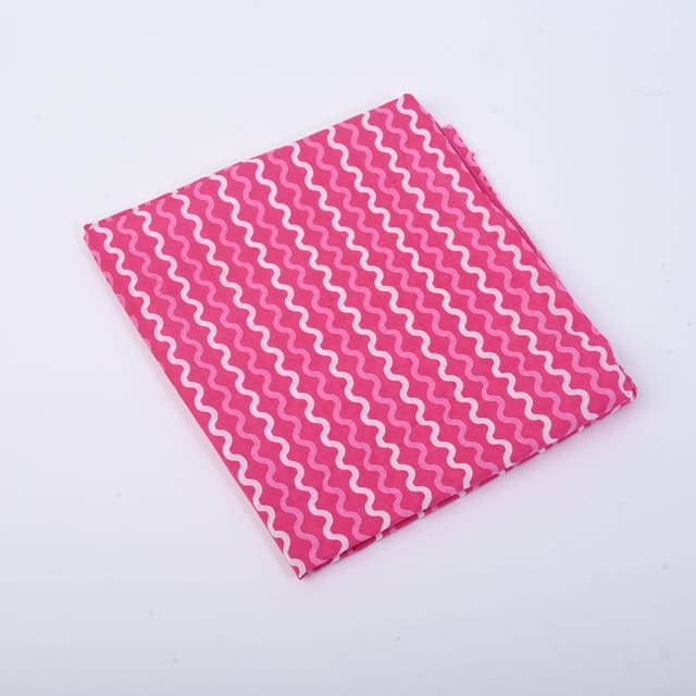 Pink Color Cotton Printed Fabric