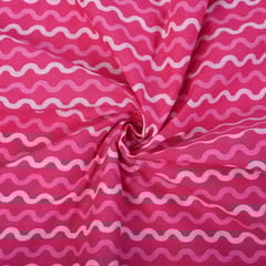 Pink Color Cotton Printed Fabric