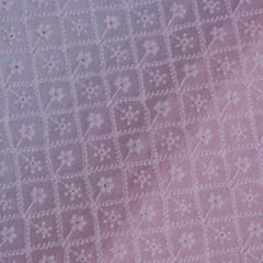 Pink Color Georgette Chikan Embroidered Fabric (1Meter Piece)