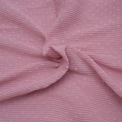 Pink Color Pleated Dobby Georgette