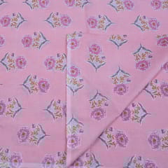 Pink Color Cotton Printed Fabric