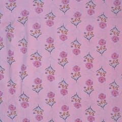 Pink Color Cotton Printed Fabric