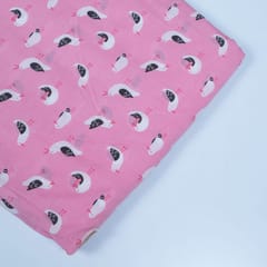 Pink Color Cotton Printed Fabric