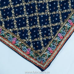 Blue Chinon Chiffon Embroidered Dupatta