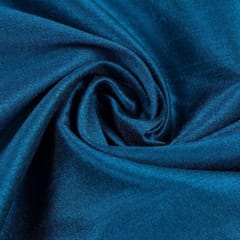 Peacock Blue Color Polyester Raw silk fabric