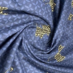 Blue Cotton Cambric Printed Fabric
