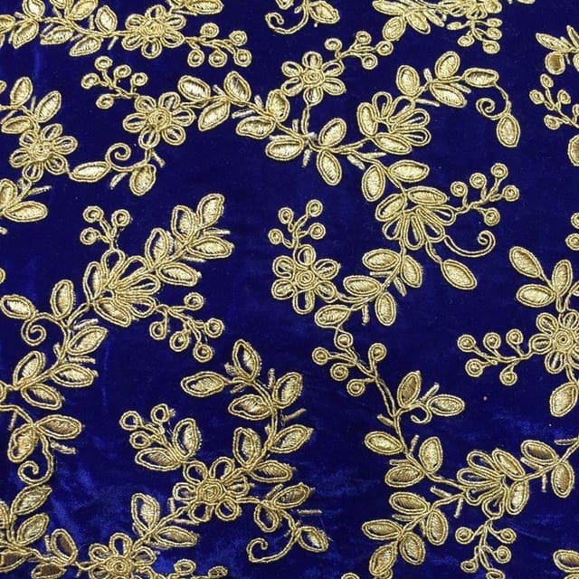 Embroidered Velvet fabric (1 Meter Piece)