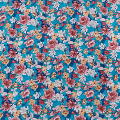 Blue Color Velvet Digital Printed Fabric