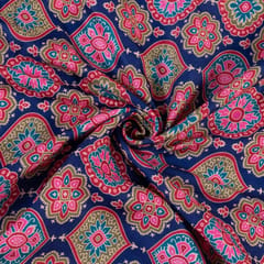Blue Color Pashmina Printed Fabric