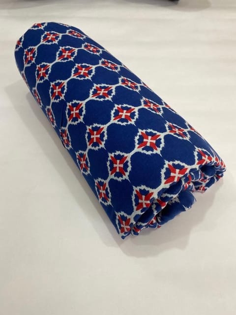 Dark blue base fabric with flowers