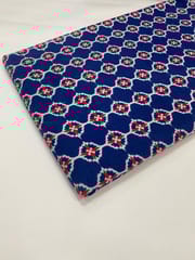 Dark blue base fabric with flowers