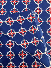 Dark blue base fabric with flowers