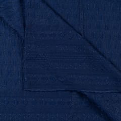 Navy Blue color Big width Rayon chikan fabric
