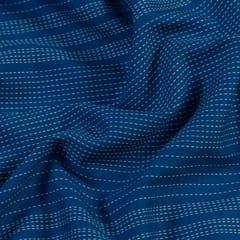 Blue Rayon Kantha Dobby Strips fabric